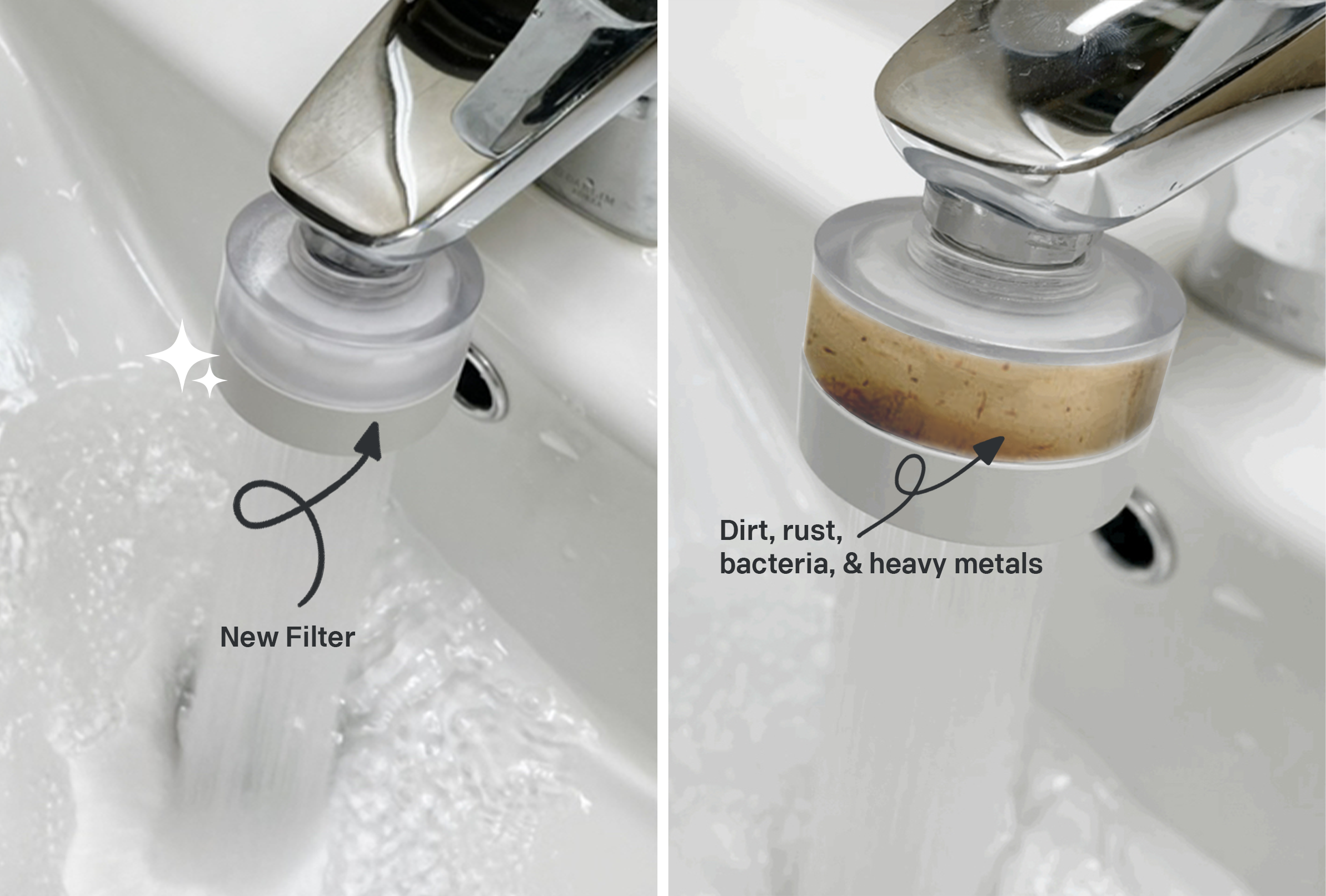 water filter before after